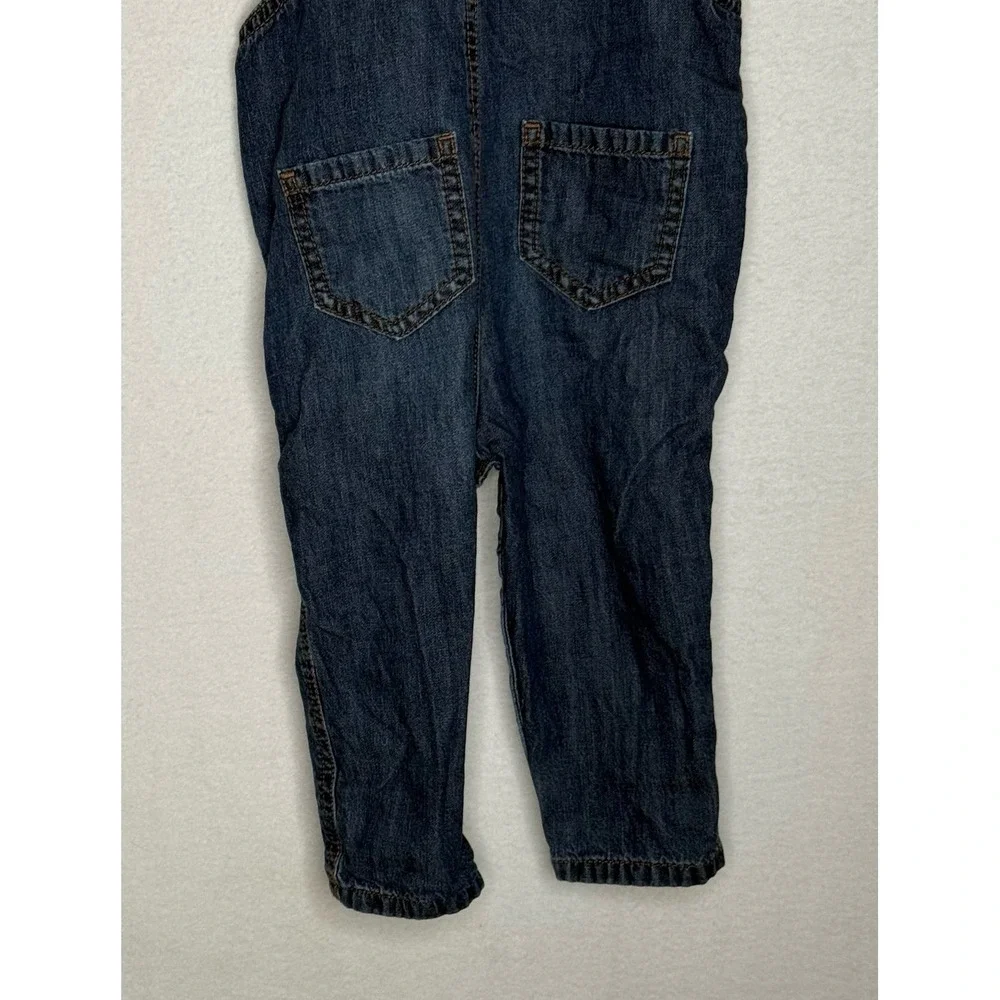 OshKosh B'Gosh 18M Plaid Lined Denim Bib Overalls Toddler Classic Carpenter EUC